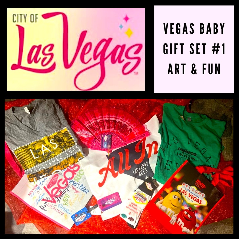 NEW: 10 ITEMS VEGAS BABY THEMED GIFT SET